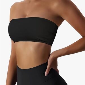 Black Strapless Bandeau Top